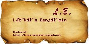 Lökös Benjámin névjegykártya