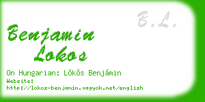 benjamin lokos business card